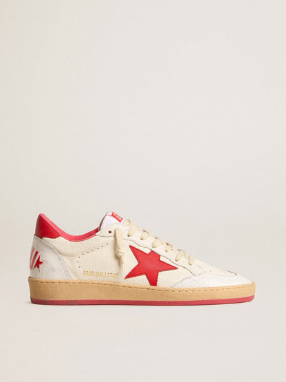 Ball Star Wishes pour homme en cuir blanc avec étoile et contrefort rouges