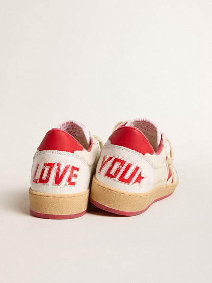 Ball Star Wishes pour homme en cuir blanc avec étoile et contrefort rouges