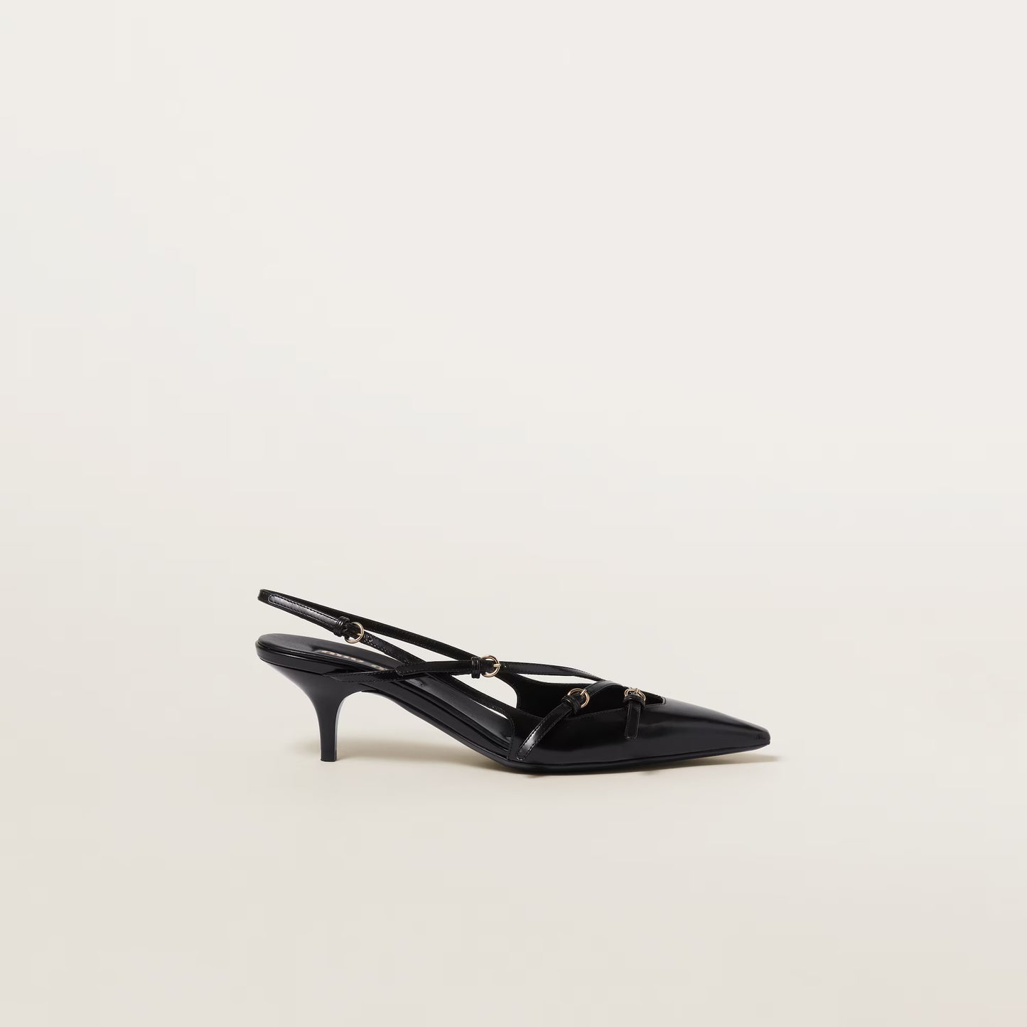 Sandales à bride arrière et boucles en cuir brossé Noir