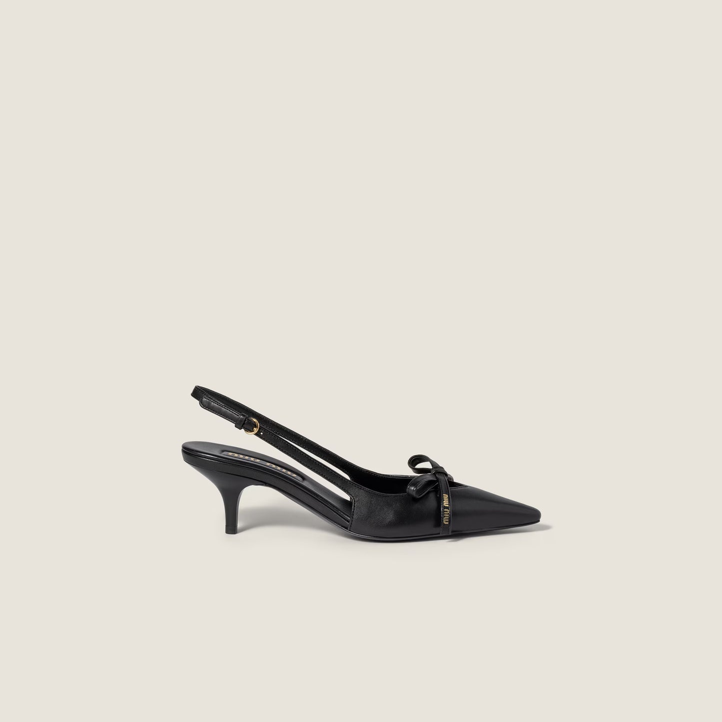 Escarpins slingback en cuir avec nœud
