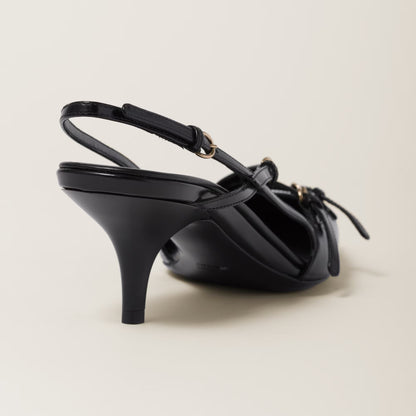 Sandales à bride arrière et boucles en cuir brossé Noir