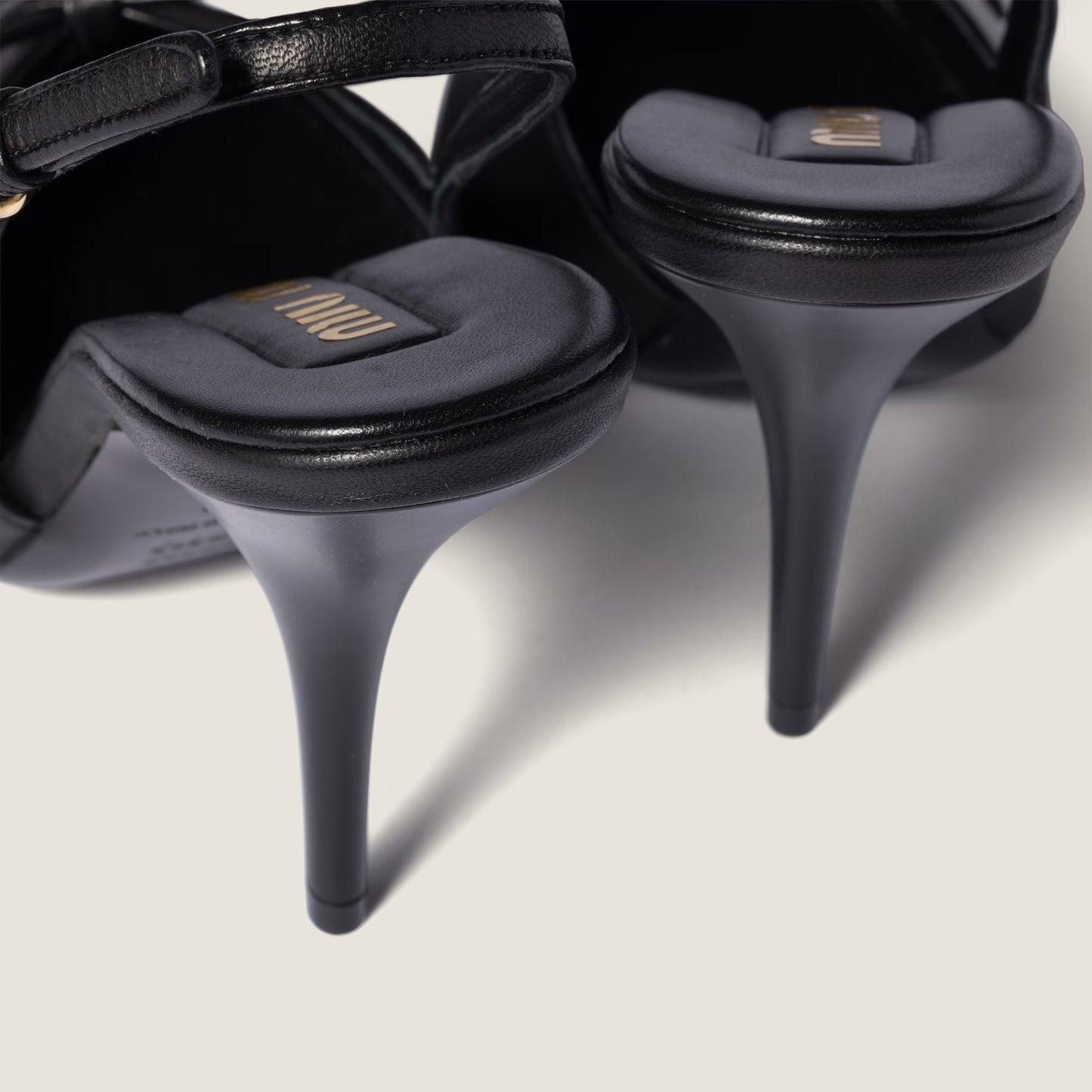 Escarpins slingback en cuir avec nœud Noir