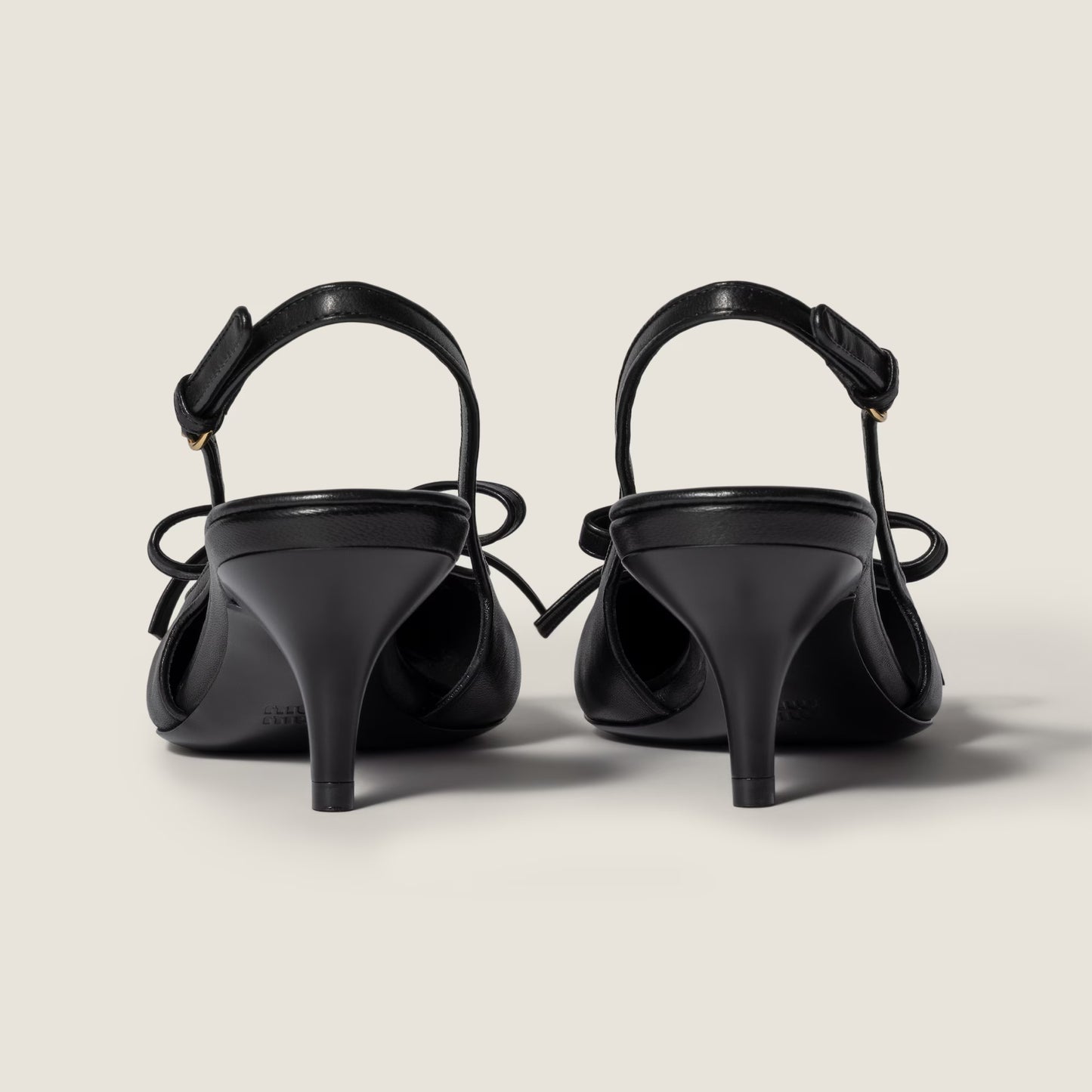 Escarpins slingback en cuir avec nœud