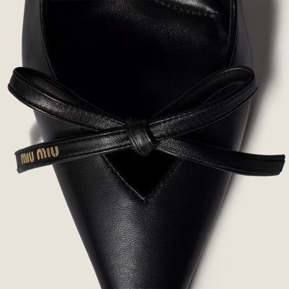 Escarpins slingback en cuir avec nœud