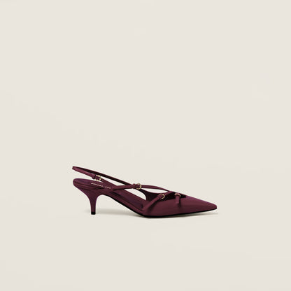 Sandales à bride arrière et boucles en cuir verni Carmin